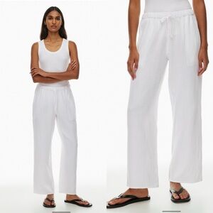 NWT Aritzia Little Moon Sail Pant in White Small Organic cotton wide-leg pants